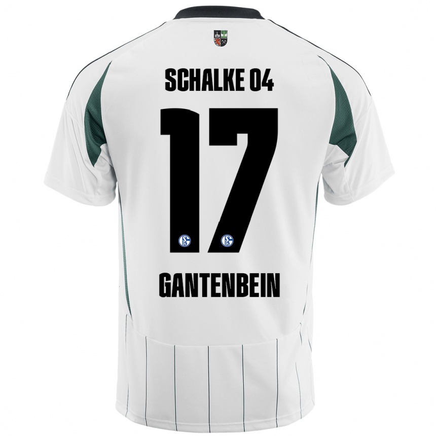 Niño Fútbol Camiseta Adrian Gantenbein #17 Blanco Verde 2ª Equipación 2024/25 México