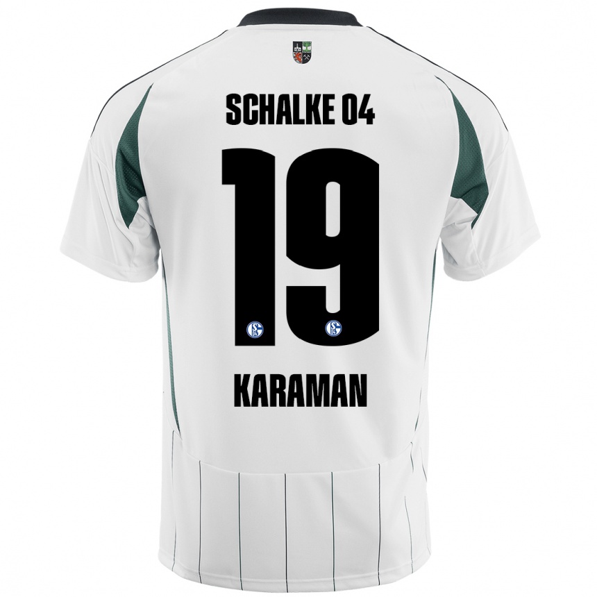 Niño Fútbol Camiseta Kenan Karaman #19 Blanco Verde 2ª Equipación 2024/25 México