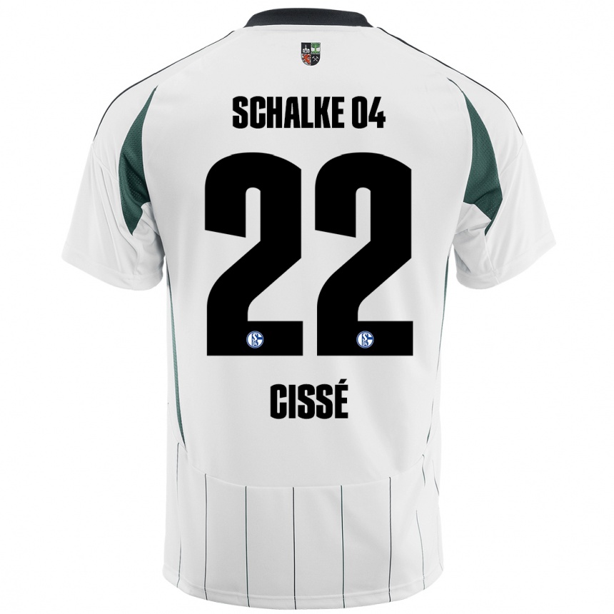 Niño Fútbol Camiseta Ibrahima Cissé #22 Blanco Verde 2ª Equipación 2024/25 México