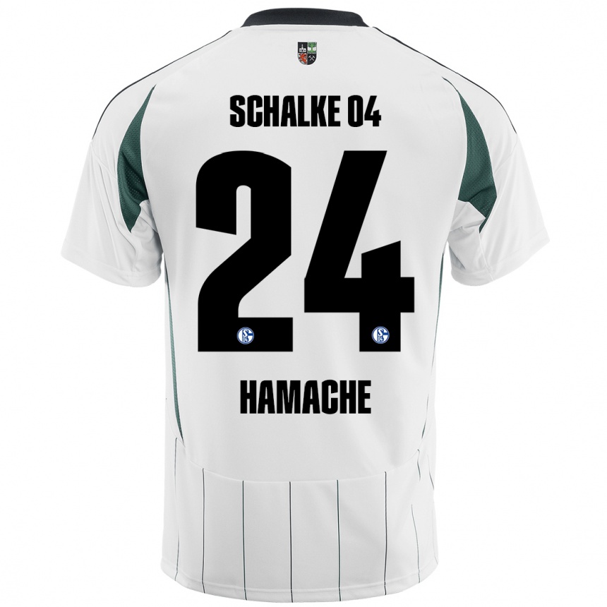 Niño Fútbol Camiseta Ilyes Hamache #24 Blanco Verde 2ª Equipación 2024/25 México