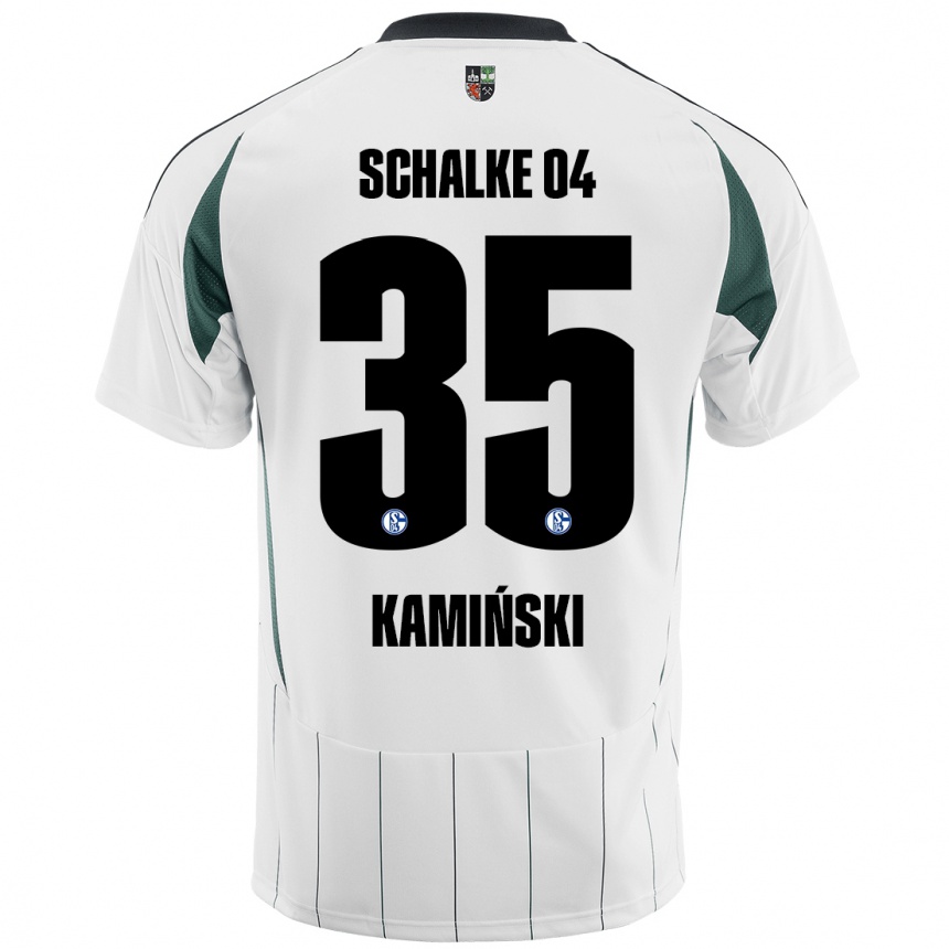 Niño Fútbol Camiseta Marcin Kaminski #35 Blanco Verde 2ª Equipación 2024/25 México