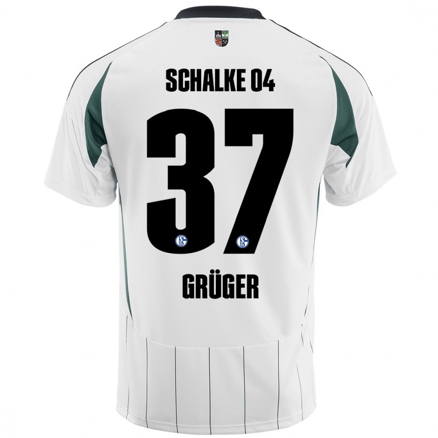 Niño Fútbol Camiseta Max Grüger #37 Blanco Verde 2ª Equipación 2024/25 México