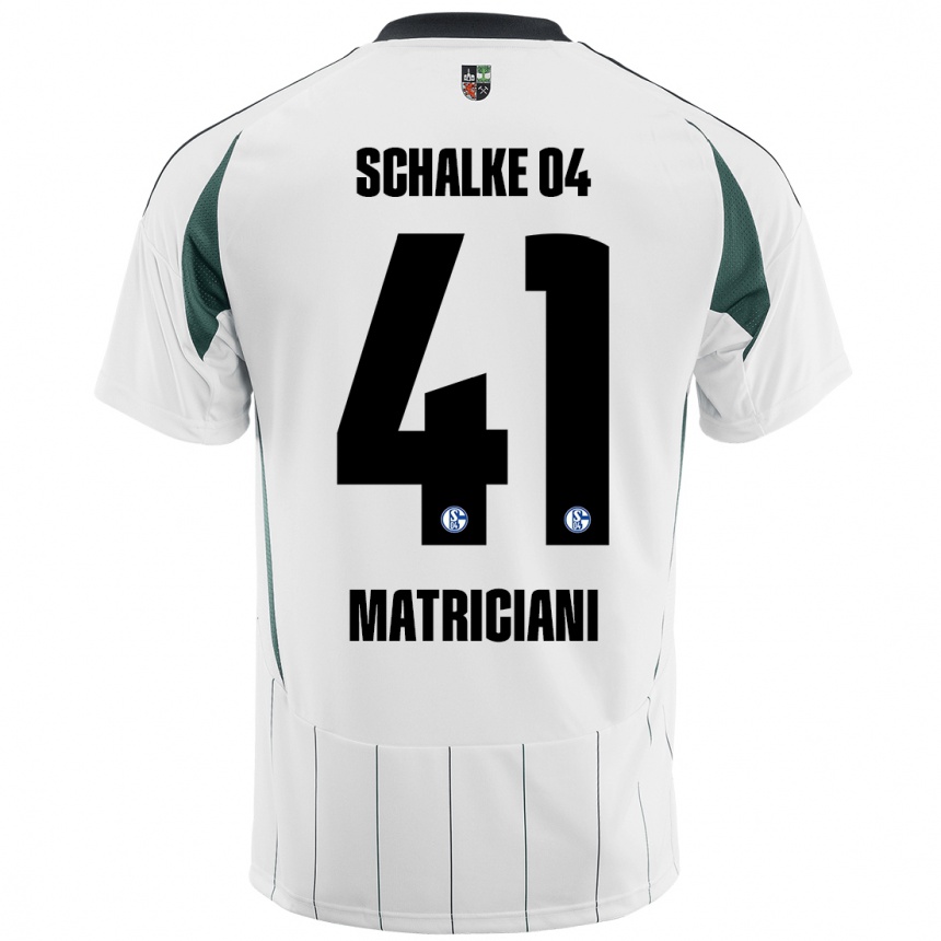 Niño Fútbol Camiseta Henning Matriciani #41 Blanco Verde 2ª Equipación 2024/25 México