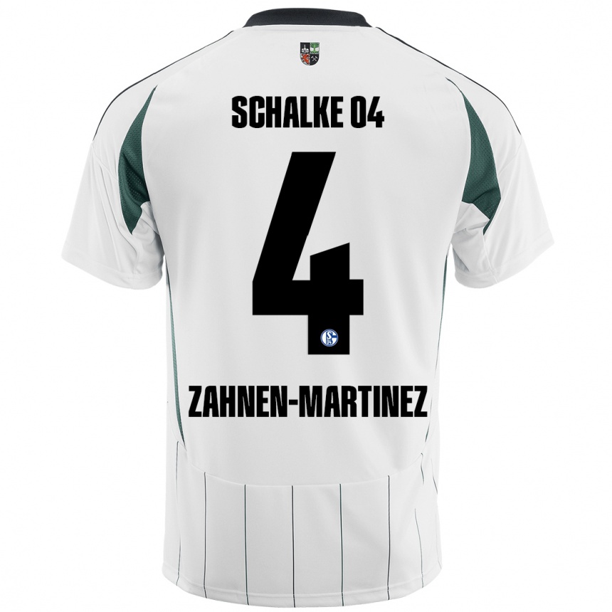 Niño Fútbol Camiseta Pablo Zahnen-Martinez #4 Blanco Verde 2ª Equipación 2024/25 México