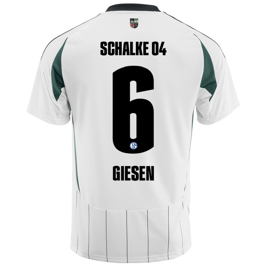 Niño Fútbol Camiseta Tim Giesen #6 Blanco Verde 2ª Equipación 2024/25 México