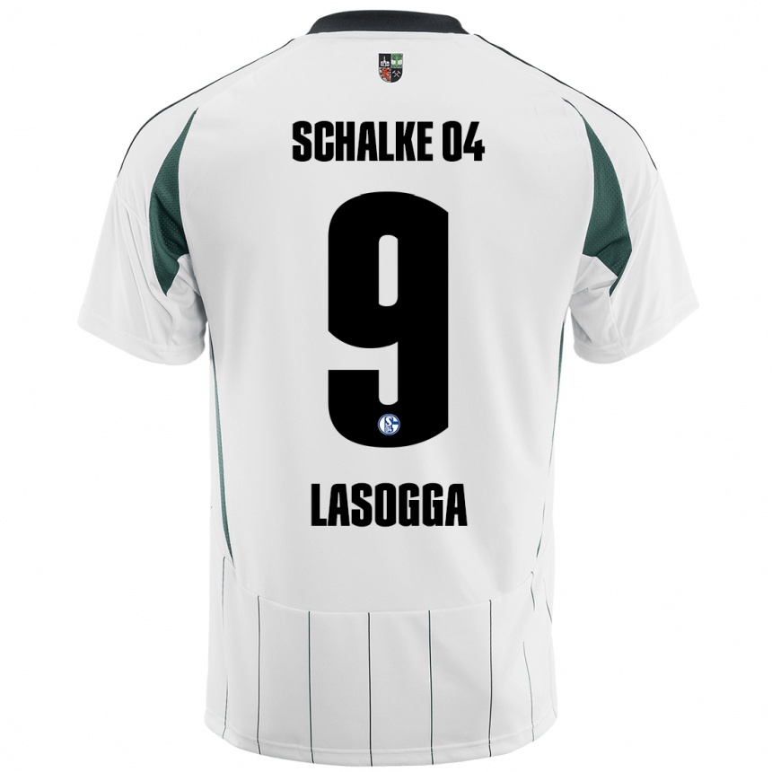 Niño Fútbol Camiseta Pierre-Michel Lasogga #9 Blanco Verde 2ª Equipación 2024/25 México