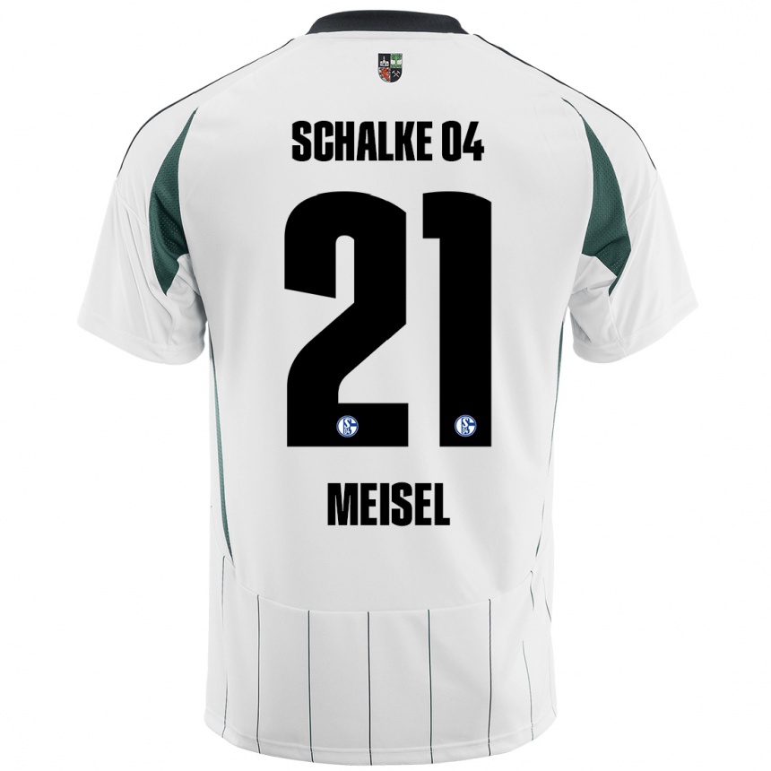 Niño Fútbol Camiseta Kelsey Meisel #21 Blanco Verde 2ª Equipación 2024/25 México