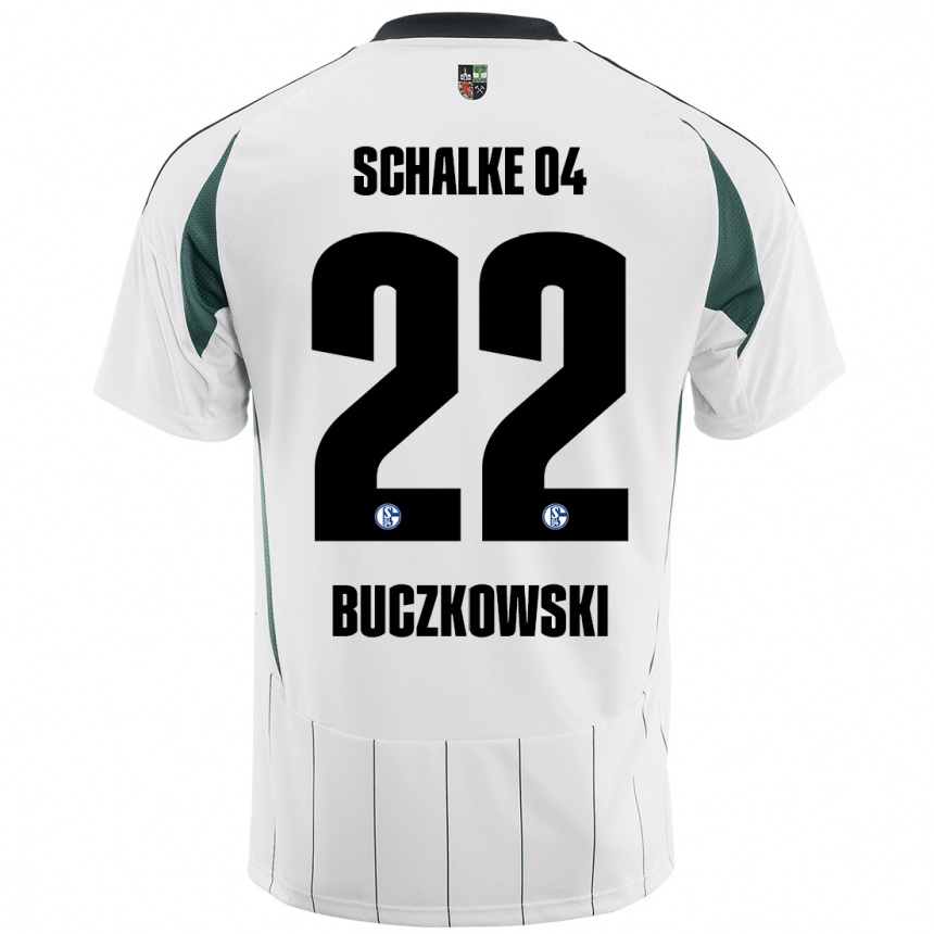 Niño Fútbol Camiseta Philip Buczkowski #22 Blanco Verde 2ª Equipación 2024/25 México