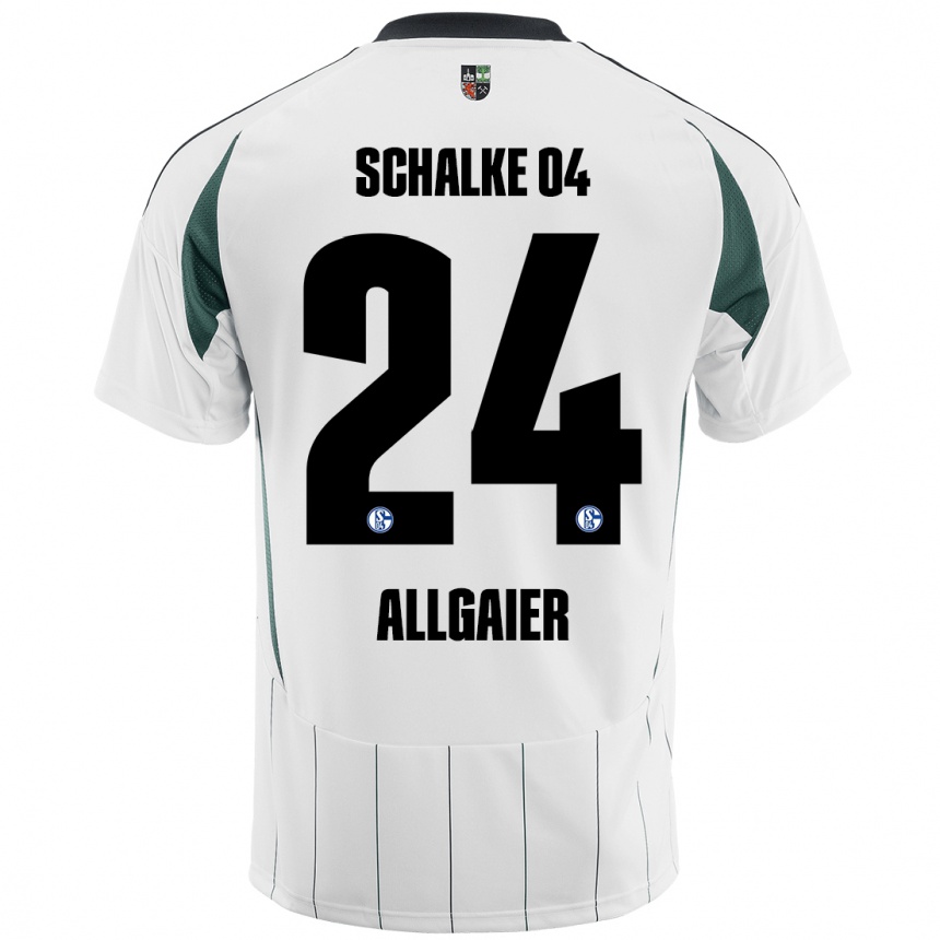 Niño Fútbol Camiseta Felix Allgaier #24 Blanco Verde 2ª Equipación 2024/25 México