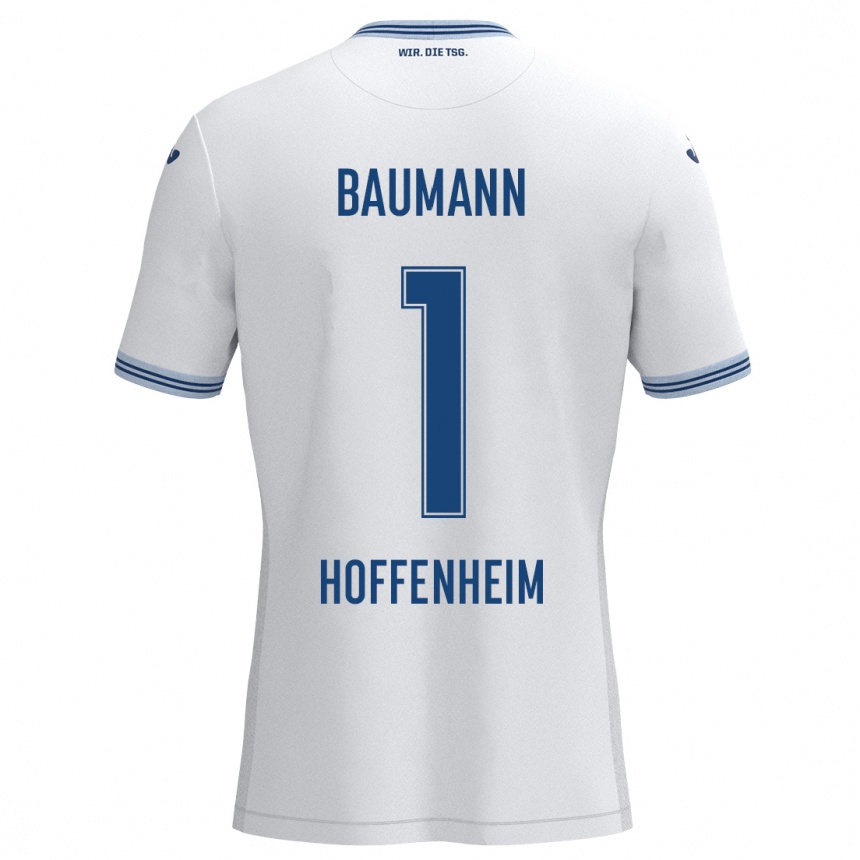 Niño Fútbol Camiseta Oliver Baumann #1 Blanco Azul 2ª Equipación 2024/25 México