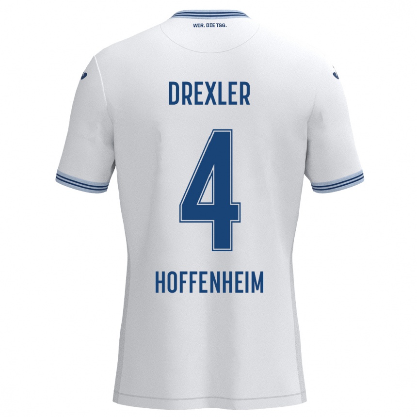 Niño Fútbol Camiseta Tim Drexler #4 Blanco Azul 2ª Equipación 2024/25 México