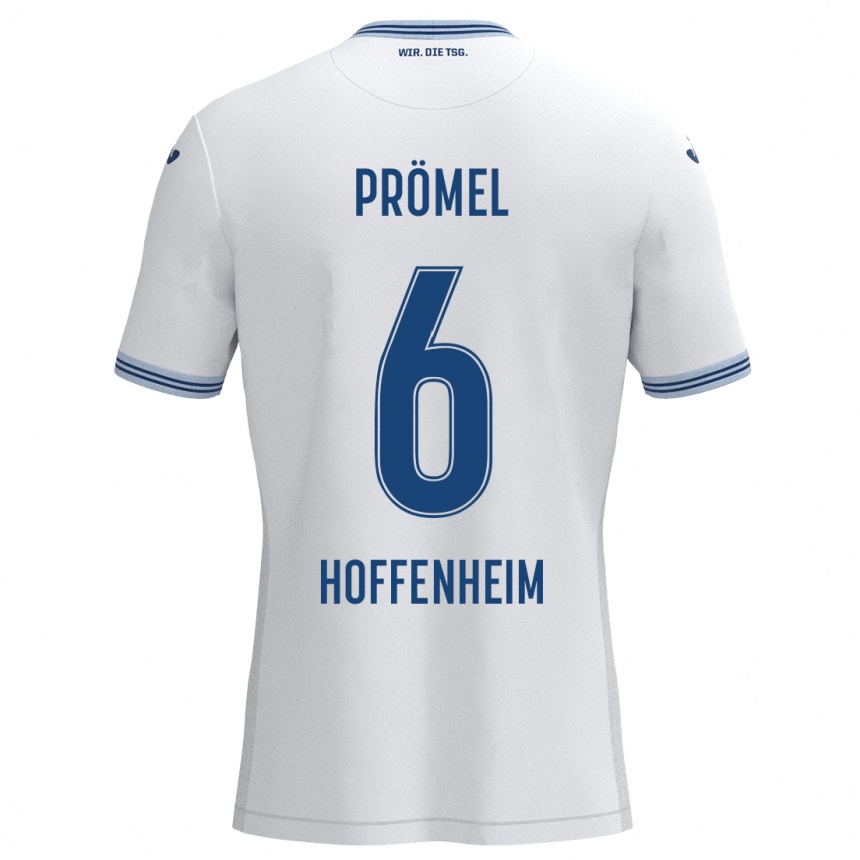 Niño Fútbol Camiseta Grischa Prömel #6 Blanco Azul 2ª Equipación 2024/25 México