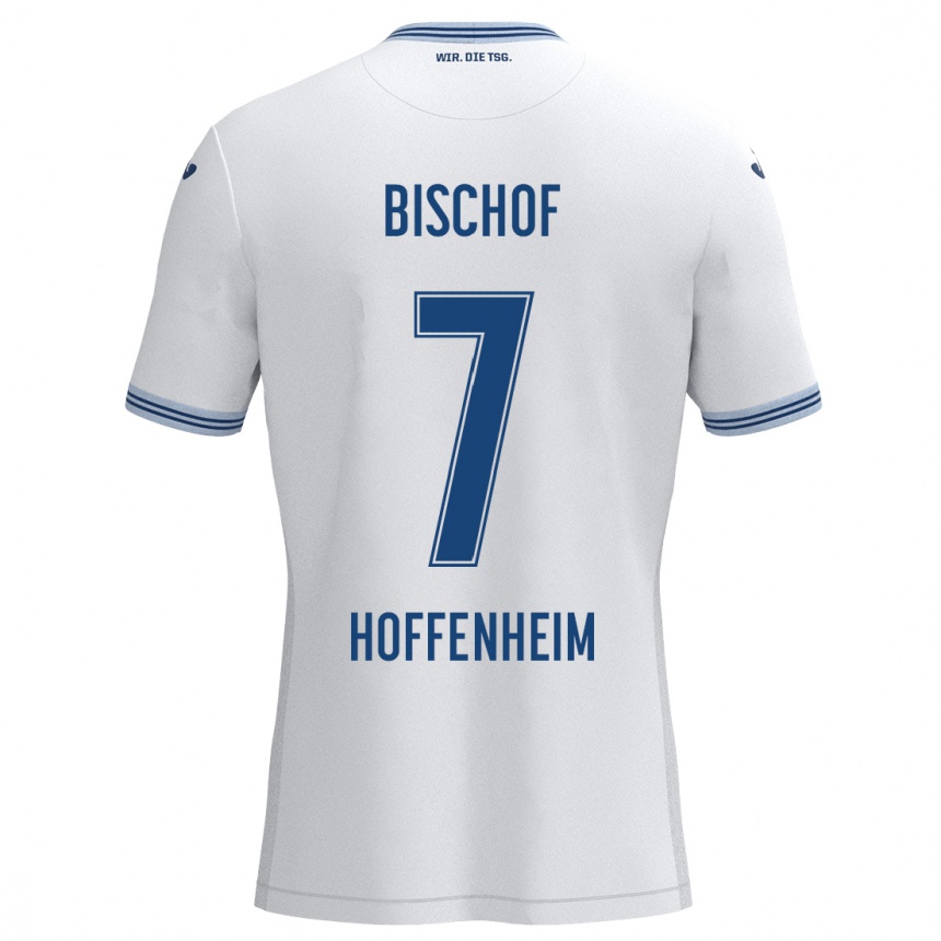 Niño Fútbol Camiseta Tom Bischof #7 Blanco Azul 2ª Equipación 2024/25 México