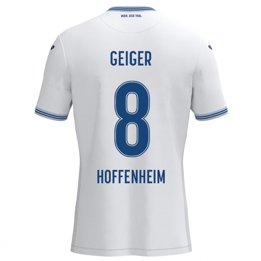 Niño Fútbol Camiseta Dennis Geiger #8 Blanco Azul 2ª Equipación 2024/25 México