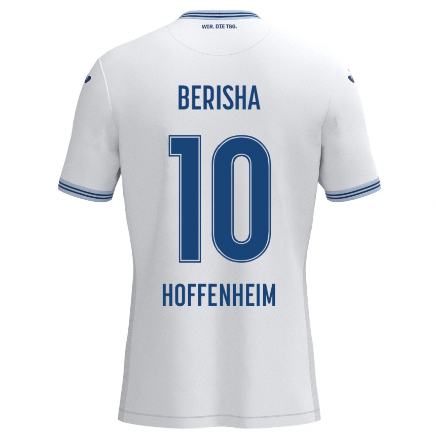 Niño Fútbol Camiseta Mergim Berisha #10 Blanco Azul 2ª Equipación 2024/25 México