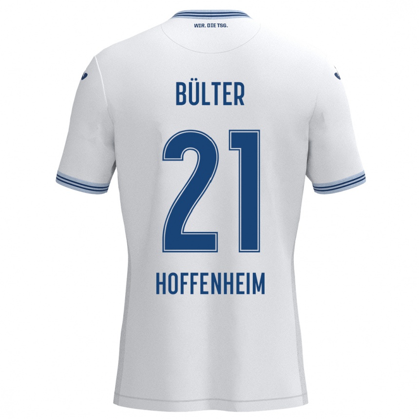 Niño Fútbol Camiseta Marius Bülter #21 Blanco Azul 2ª Equipación 2024/25 México