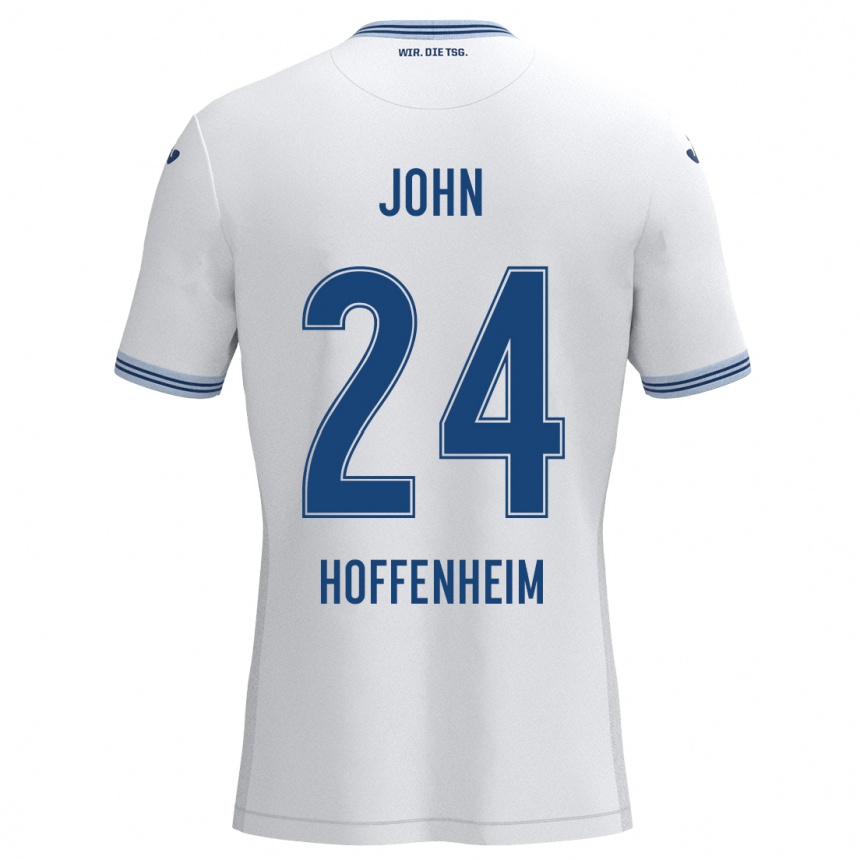 Niño Fútbol Camiseta Marco John #24 Blanco Azul 2ª Equipación 2024/25 México