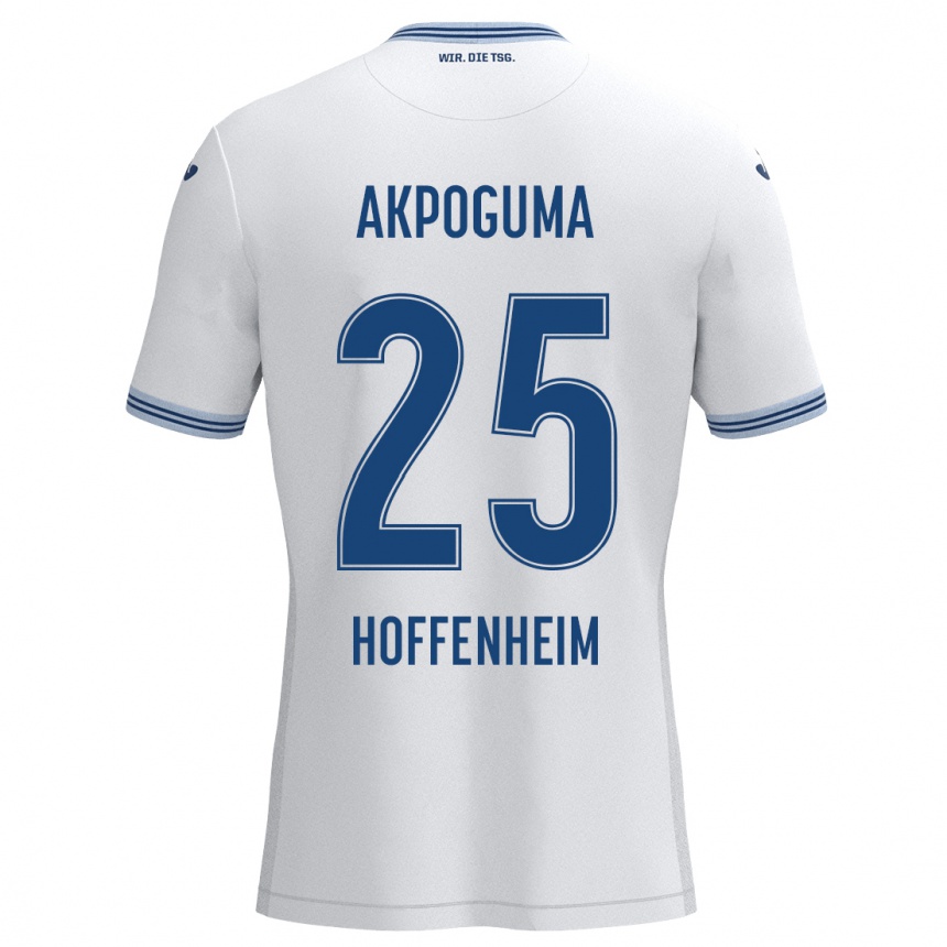 Niño Fútbol Camiseta Kevin Akpoguma #25 Blanco Azul 2ª Equipación 2024/25 México