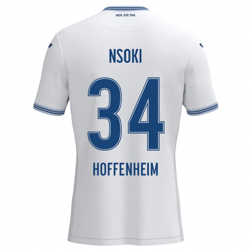 Niño Fútbol Camiseta Stanley Nsoki #34 Blanco Azul 2ª Equipación 2024/25 México