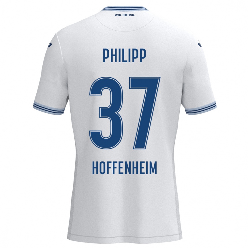 Niño Fútbol Camiseta Luca Philipp #37 Blanco Azul 2ª Equipación 2024/25 México