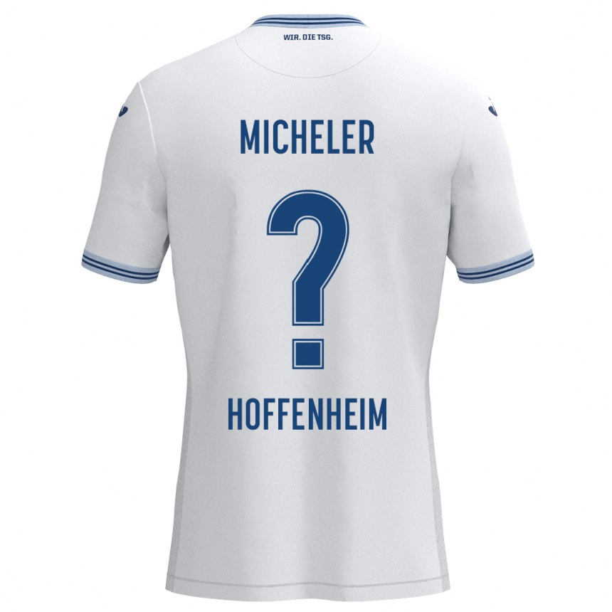 Niño Fútbol Camiseta Florian Micheler #0 Blanco Azul 2ª Equipación 2024/25 México