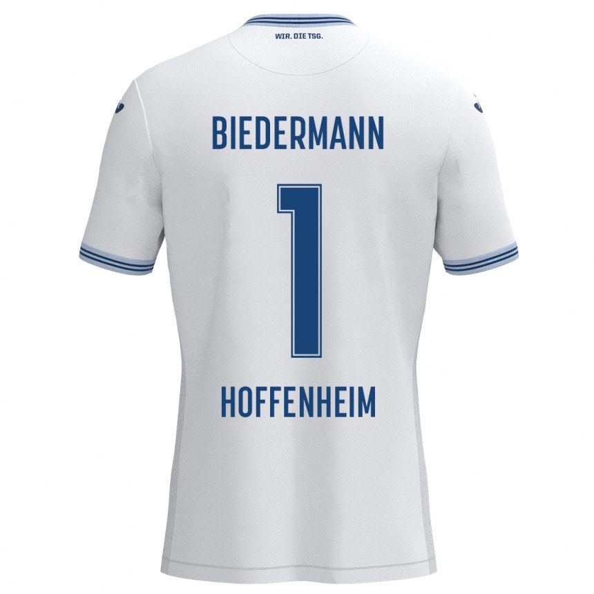 Niño Fútbol Camiseta Nico Biedermann #1 Blanco Azul 2ª Equipación 2024/25 México