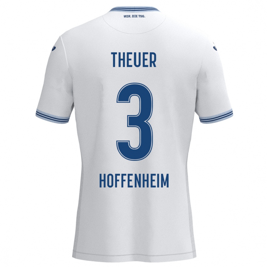 Niño Fútbol Camiseta Maximilian Theuer #3 Blanco Azul 2ª Equipación 2024/25 México