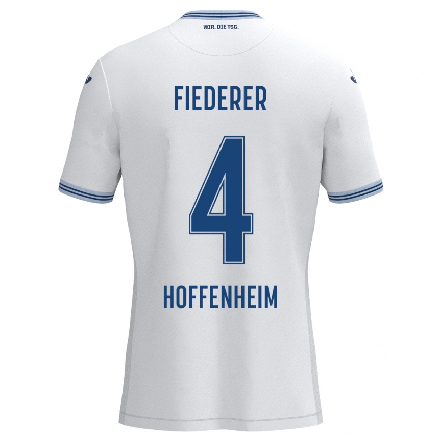 Niño Fútbol Camiseta Tom Fiederer #4 Blanco Azul 2ª Equipación 2024/25 México