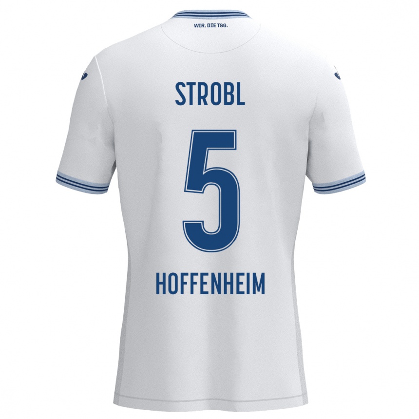 Niño Fútbol Camiseta Lars Strobl #5 Blanco Azul 2ª Equipación 2024/25 México