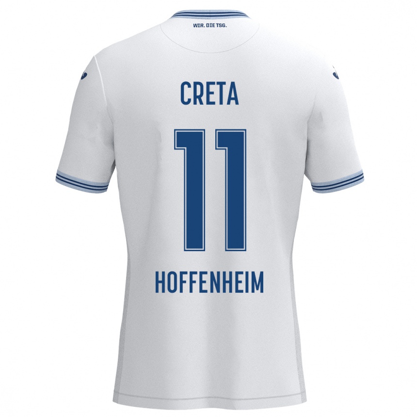 Niño Fútbol Camiseta David Creța #11 Blanco Azul 2ª Equipación 2024/25 México