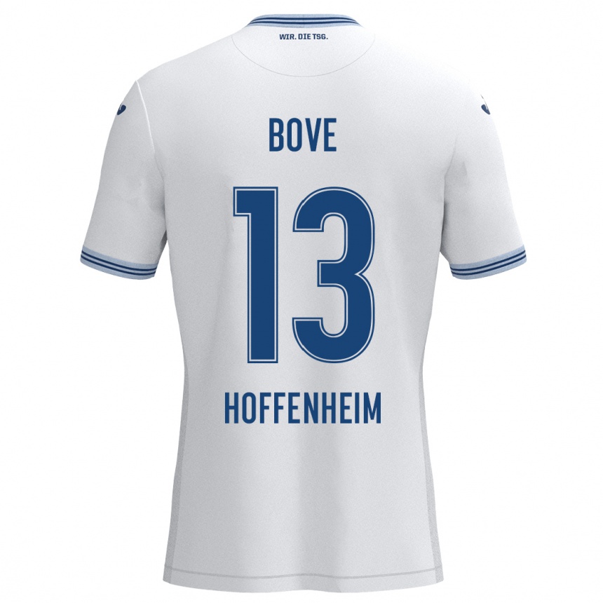 Niño Fútbol Camiseta Nevio Bove #13 Blanco Azul 2ª Equipación 2024/25 México