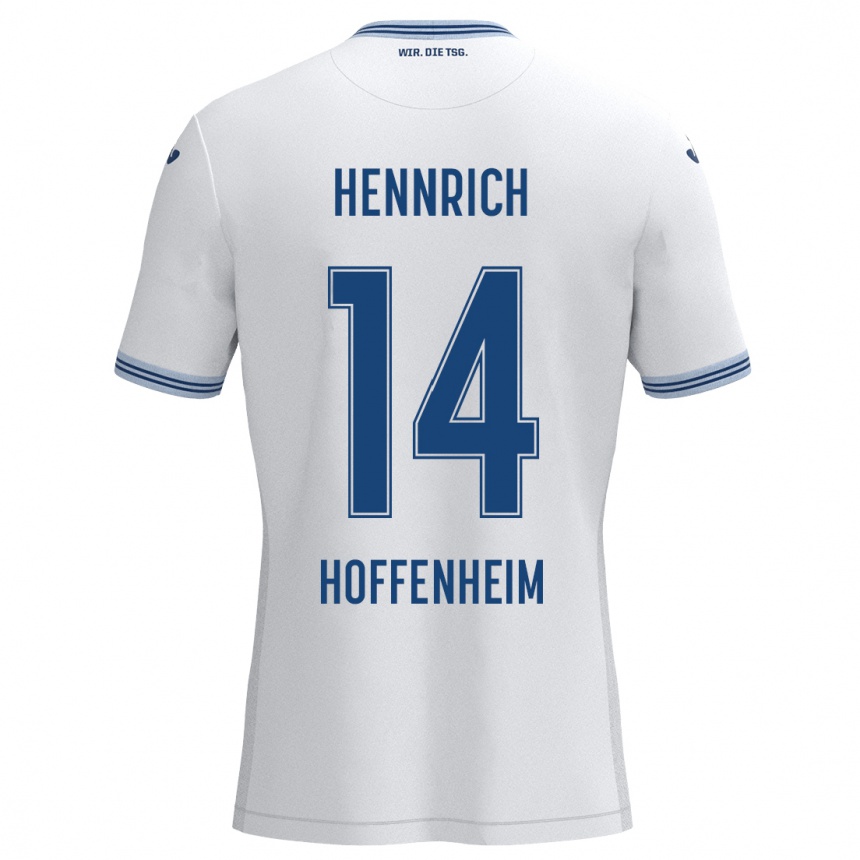 Niño Fútbol Camiseta Paul Hennrich #14 Blanco Azul 2ª Equipación 2024/25 México