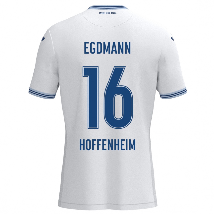 Niño Fútbol Camiseta Mika Egdmann #16 Blanco Azul 2ª Equipación 2024/25 México