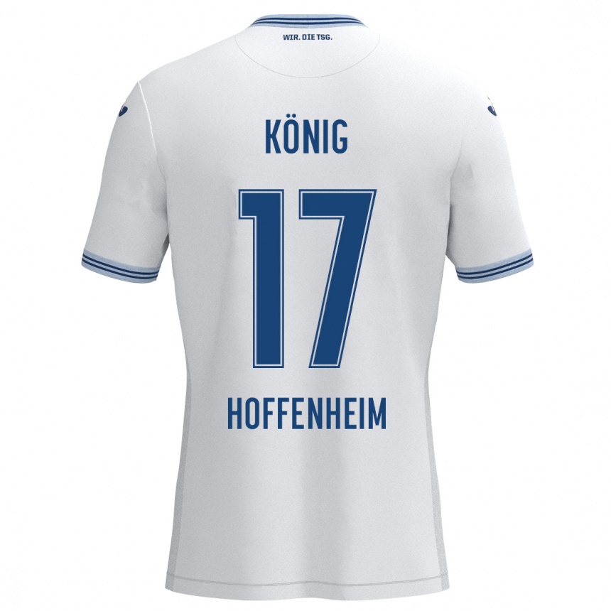 Niño Fútbol Camiseta Noah König #17 Blanco Azul 2ª Equipación 2024/25 México