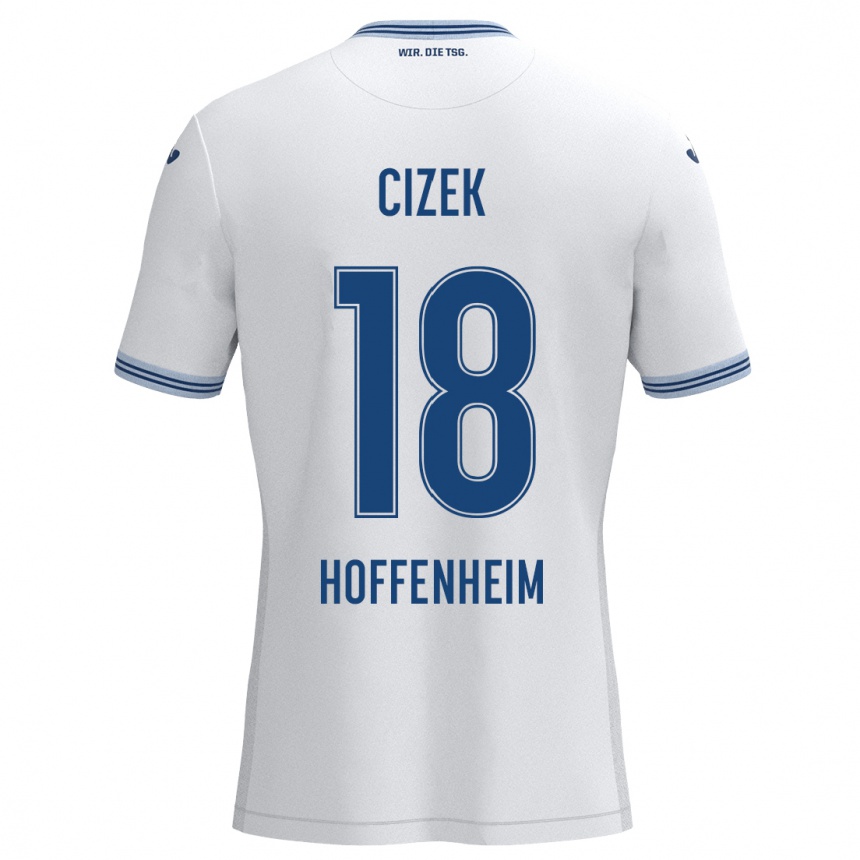 Niño Fútbol Camiseta Krystof Cizek #18 Blanco Azul 2ª Equipación 2024/25 México