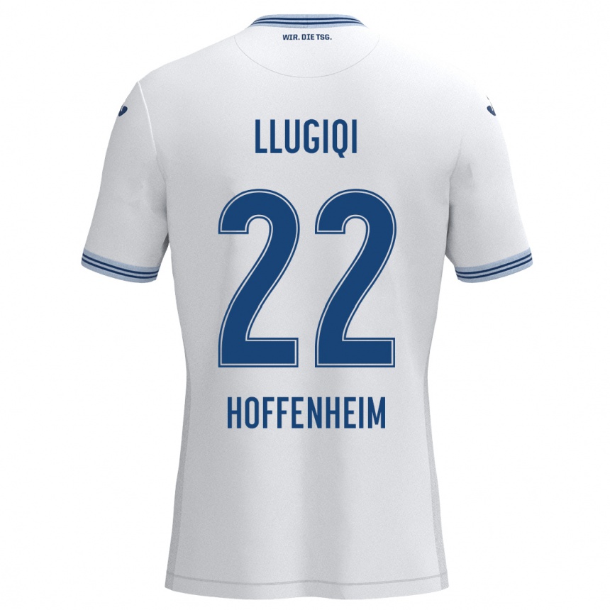 Niño Fútbol Camiseta Arian Llugiqi #22 Blanco Azul 2ª Equipación 2024/25 México