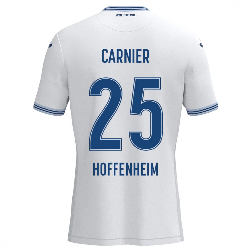 Niño Fútbol Camiseta Alekseï Carnier #25 Blanco Azul 2ª Equipación 2024/25 México