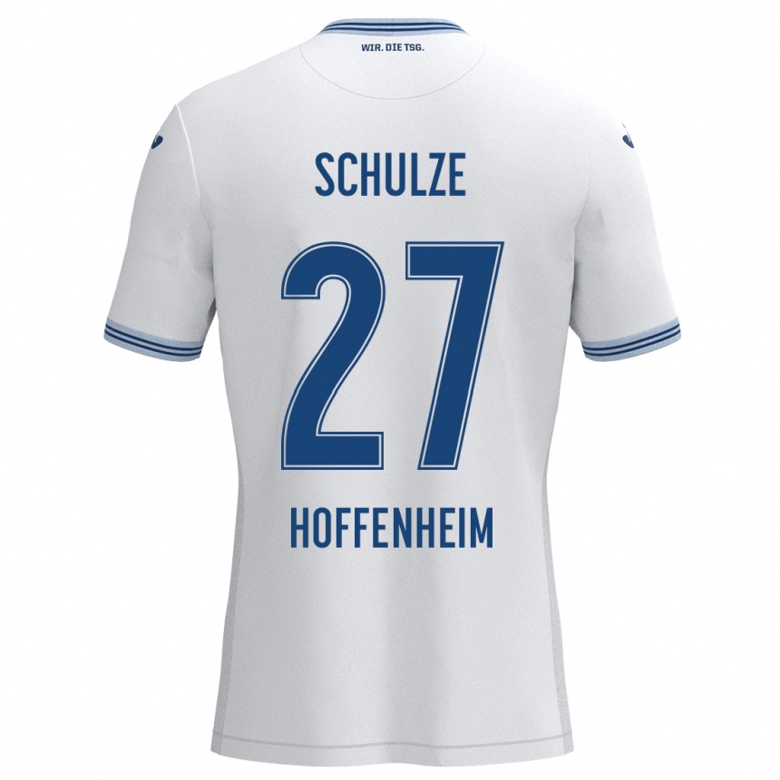 Niño Fútbol Camiseta Louis Schulze #27 Blanco Azul 2ª Equipación 2024/25 México