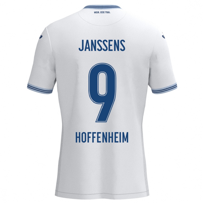 Niño Fútbol Camiseta Jill Janssens #9 Blanco Azul 2ª Equipación 2024/25 México