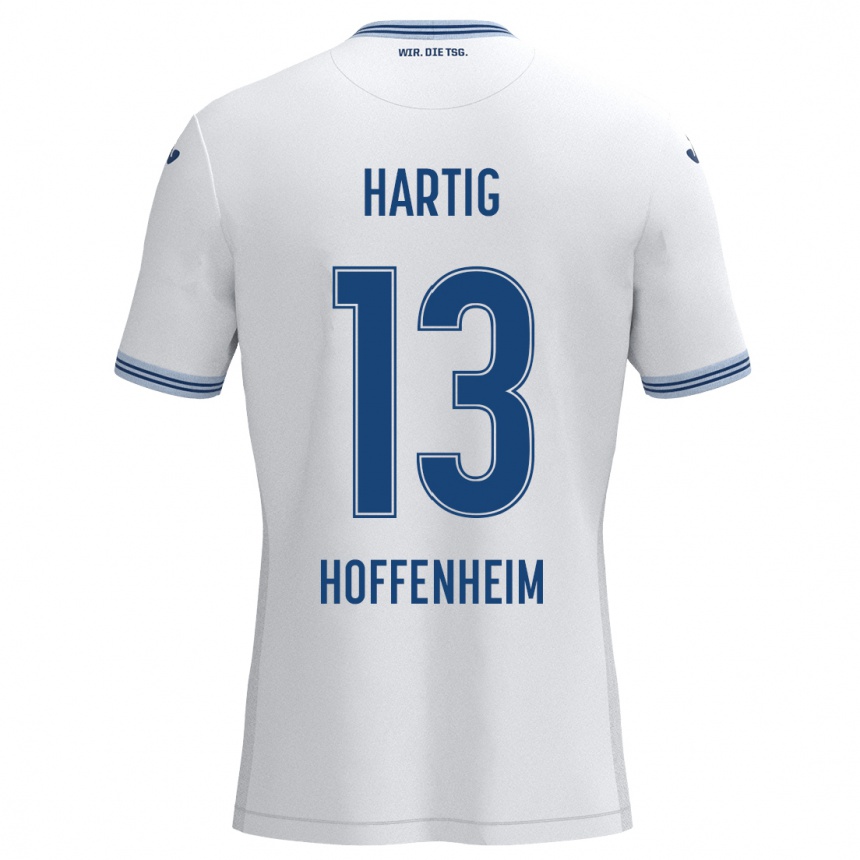 Niño Fútbol Camiseta Isabella Hartig #13 Blanco Azul 2ª Equipación 2024/25 México