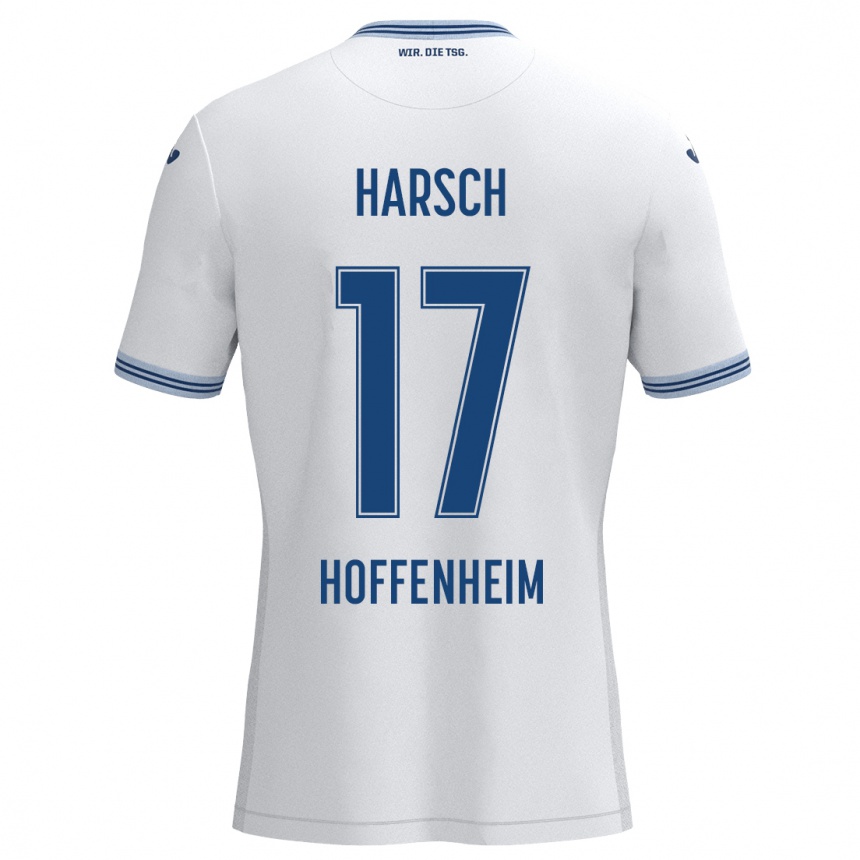 Niño Fútbol Camiseta Franziska Harsch #17 Blanco Azul 2ª Equipación 2024/25 México