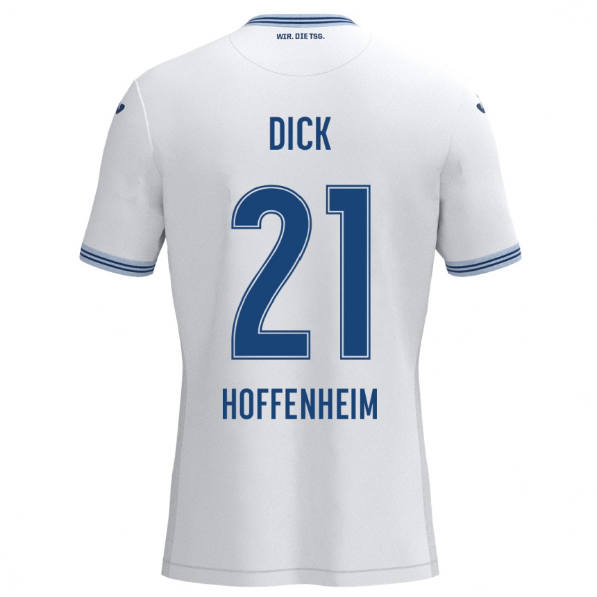 Niño Fútbol Camiseta Laura Dick #21 Blanco Azul 2ª Equipación 2024/25 México