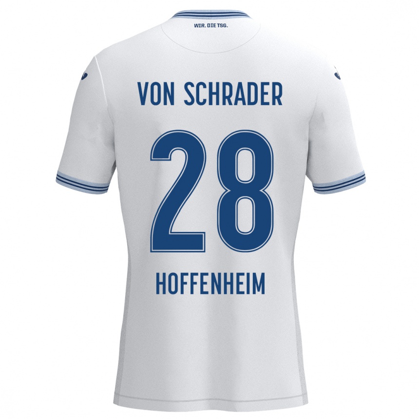 Niño Fútbol Camiseta Lina Von Schrader #28 Blanco Azul 2ª Equipación 2024/25 México