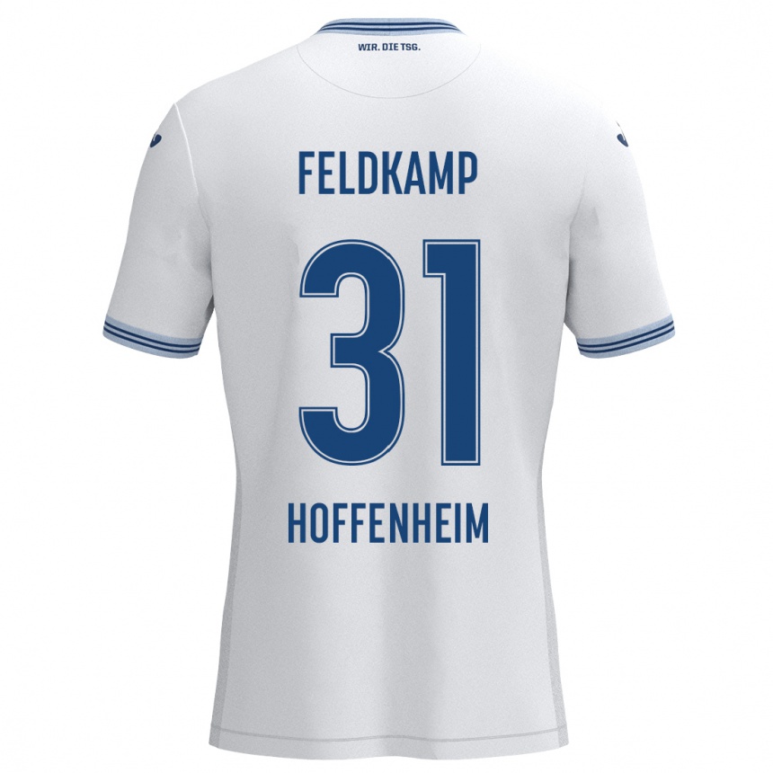 Niño Fútbol Camiseta Jana Feldkamp #31 Blanco Azul 2ª Equipación 2024/25 México