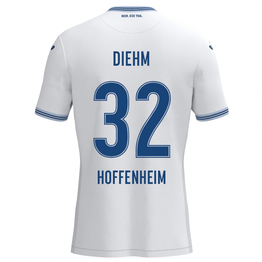 Niño Fútbol Camiseta Vanessa Diehm #32 Blanco Azul 2ª Equipación 2024/25 México