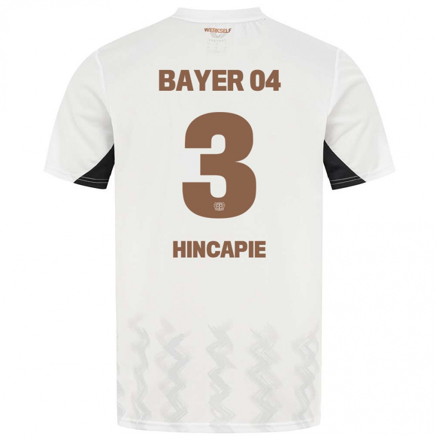 Niño Fútbol Camiseta Piero Hincapié #3 Blanco Negro 2ª Equipación 2024/25 México