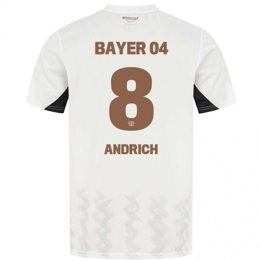 Niño Fútbol Camiseta Robert Andrich #8 Blanco Negro 2ª Equipación 2024/25 México