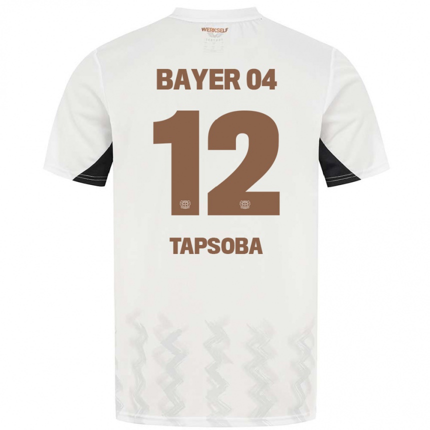 Niño Fútbol Camiseta Edmond Tapsoba #12 Blanco Negro 2ª Equipación 2024/25 México