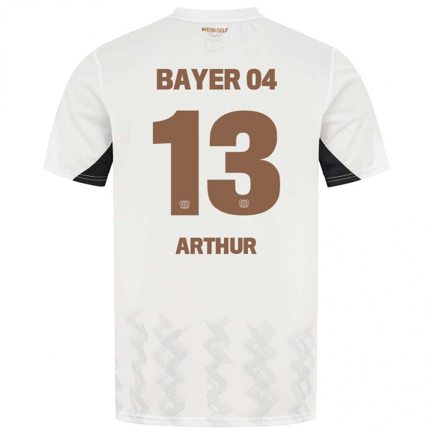 Niño Fútbol Camiseta Arthur #13 Blanco Negro 2ª Equipación 2024/25 México