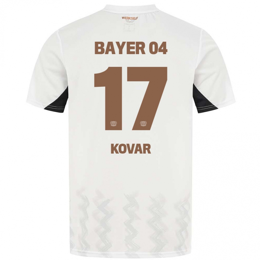 Niño Fútbol Camiseta Matej Kovar #17 Blanco Negro 2ª Equipación 2024/25 México